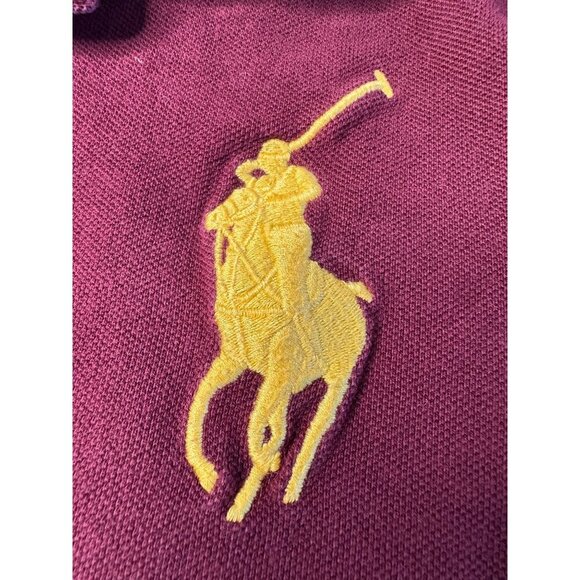 Polo By Ralph Lauren Boys Burgundy Long Sleeve Rugby Shirt SZ 6 Big Pony Preppy - Picture 4 of 8